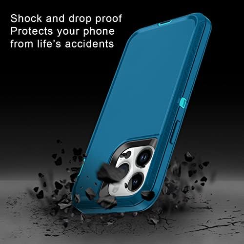 Калъф I-HONVA за iPhone 14 Pro, Удароустойчив, защитен от прах и падения, 3-Слойная защита на цялото тяло [Без