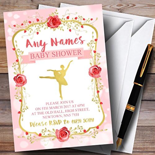 Пощенска Картичка На Зоологическата Градина В Розово-Златна Балерина Покани На Балет Покани За Участие В Детски