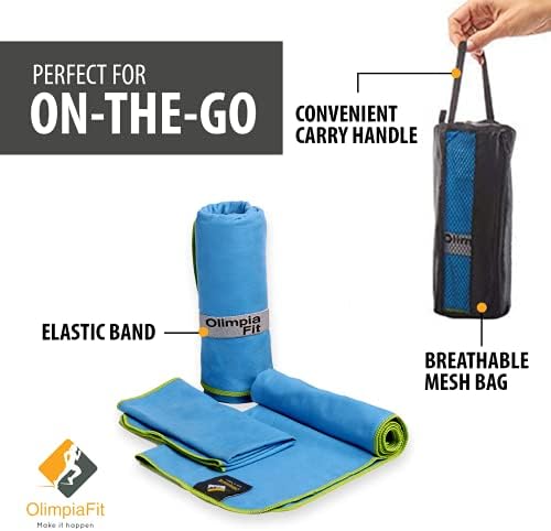 Быстросохнущее кърпа OlimpiaFit - 3 опаковки на леки пътни кърпи от микрофибър с чанта - Комплект быстросохнущих