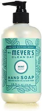 Сапун за ръце Mrs. Meyer's с Етерични масла, Биоразлагаемая формула, Ментовото сапун ограничена серия, 12,5