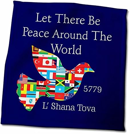 Триизмерна еврейска тема - Образ на гълъб, направени със знамена на света, Преговори за мир - Кърпи (twl-281555-3)