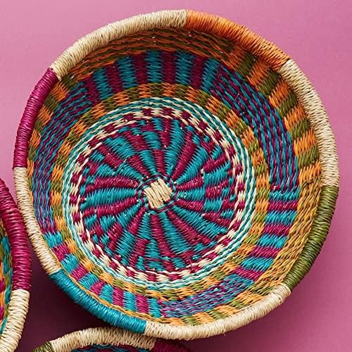 Комплект Купички за Плетене Тюркоаз Кошници, Ръчно изработени от Гана