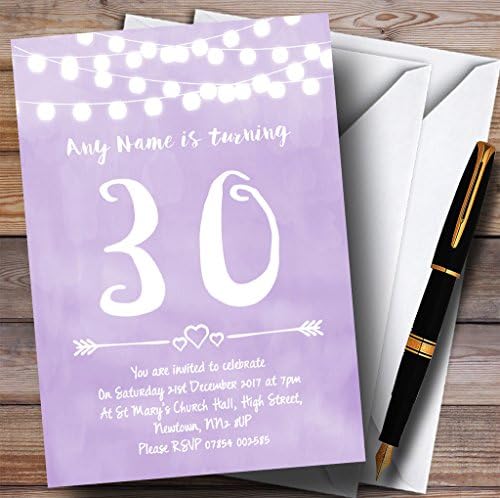 Виолетово-Лилаво Светлини Персонални Покани на Парти в чест на 30-годишнината