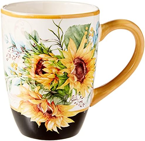 Сертифициран международен 28167SET4 Sunflower Fields 18 грама. Чаши, комплект от 4 теми, 18 мл, цветни