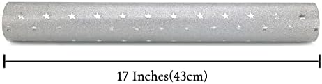 Мини ролка хартия за опаковане Blavermant Star Glitter Mini Roll - 17 x 33 фута - Подарък Опаковъчна хартия