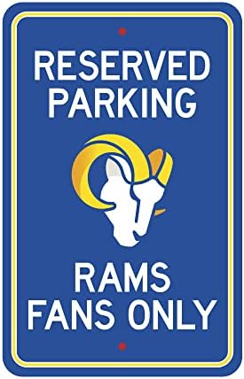 Оформяне на цветни знак Зарезервированная паркинг отбор NFL - Лос Анджелис Рэмс с Размер 18 инча X 11,5 инча.