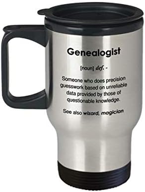 Кафеена Чаша с Определението Смешно Генеалога - Пътна Чаша на 14 грама