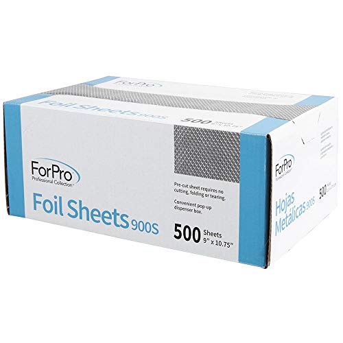 Листове, фолио с релефна ForPro 900 парчета Алуминиево фолио, Поп опаковка, за боядисване на коса и мелирования, Безопасни за храните, 9 W x 10,75 Л, 500 броя (опаковка от 6 броя)