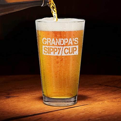 shop4ever Дедушкина Чаша за Потягивания Бира с Лазерно Гравирани Халба Бира Стъклен Подарък за Нов Дядо, Който