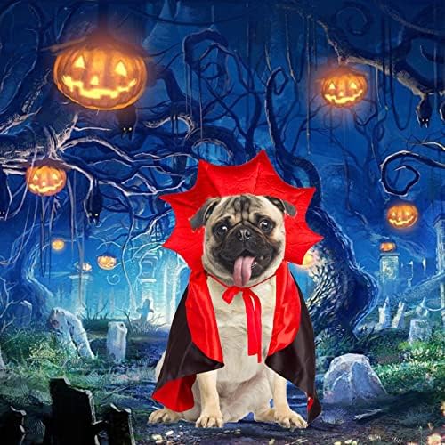 Костюм на Кучетата за Хелоуин Костюм на Куче Вампир-Дявола, Костюм на Куче-Покривала за Хелоуин, Дъждобран Домашен