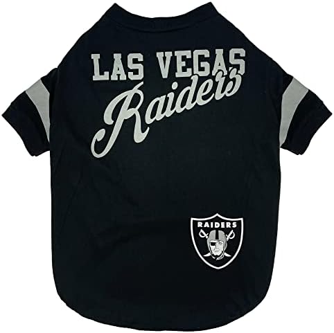 Тениска NFL Las Vegas Raiders за кучета и котки, малката. Тениска с футболна куче за феновете на отбора на НФЛ.
