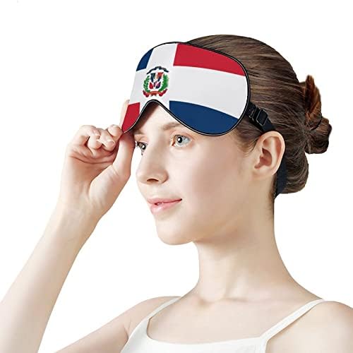 Флаг на Доминиканската Република Мека Маска за очи с Регулируема Каишка Лека Удобна Превръзка на очите за Сън
