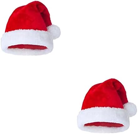 2 елемента Класическа Коледна Шапка на Дядо Коледа Плюшени Принадлежности за Весели Коледно Парти Украса за