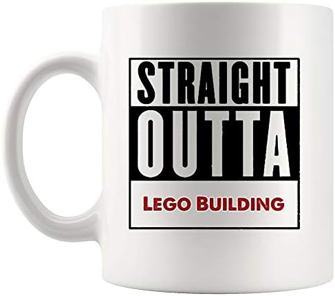 Straight Outta Lego Building Чаша Кафе, Чаша Чаени Чаши Подарък|За Мъже Жени Дете Забавен Подарък за рождения Ден На децата бебето Забавен Любовник на Мъже, Жени Детски Поговорк?