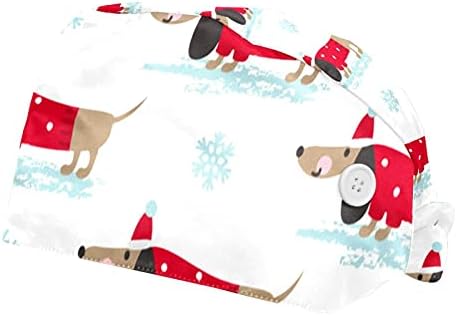 2 Опаковки Забавна Коледна Кучета в Червената Шапочке, боядисана в Зелено и бяло на Цвят, Работни шапки с превръзка