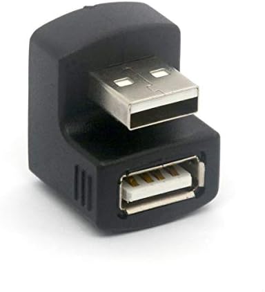 PIIHUSW Ъглов USB адаптер 180 Градуса между мъжете и жените USB 2.0 Адаптер USB2.0 Тип A Конвертор, Жак за гъста