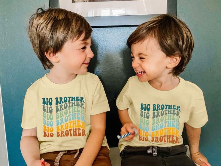 MNLYBABY Тениска с изображение на по-големия си Брат, за деца, за по-малките Момчета, Обявено за насърчаване