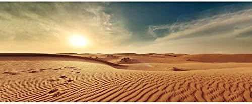 Огромен 24x16 инча Фон за терариум със слънцето и пустиня, синьото небе, оранжев фон за обитаване пустинни влечуги,