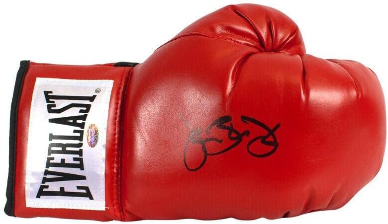 Светът бокс ръкавица с автограф на Джеймс Бастера Дъглас - Евърласт, червен автограф - Боксови ръкавици с автограф