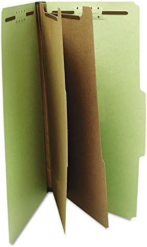 Универсална папка за класификация на печатни платки за правни цели, шестисекционная, зелена, в опаковка от 10