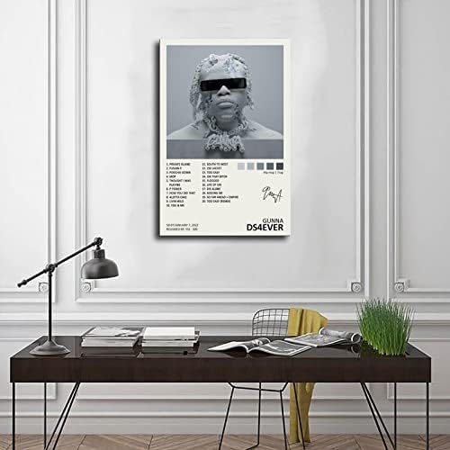 Плакат YEZLH Gunna Ds4ever Корица на Музикален албум с Подпис Limit Плакат Платно Плакат Стенен Арт Декор Печат