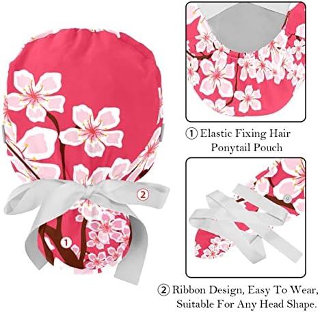 Красива Японската Розова Вишнев Цвят, Търкане, шапки, Шапки, Дамски Работна Шапка с Начесом, Държач за Опашката,