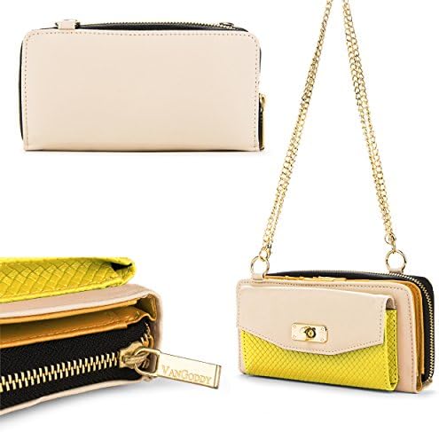 Дамска чанта Vangoddy, в чантата си-клатч с цип (отделения за кредитни карти), (Организатор) (каишка) за Samsung