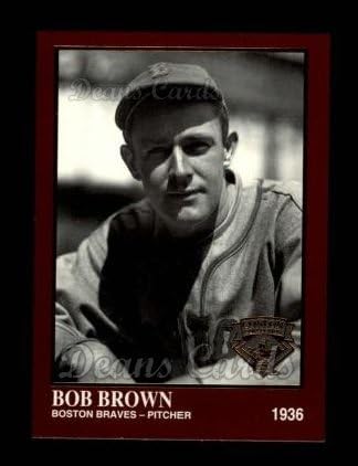 1994 Конлон Бургунди 1281 Боб Браун Бостън Брейвз (Бейзболна картичка) Ню Йорк /MT Braves