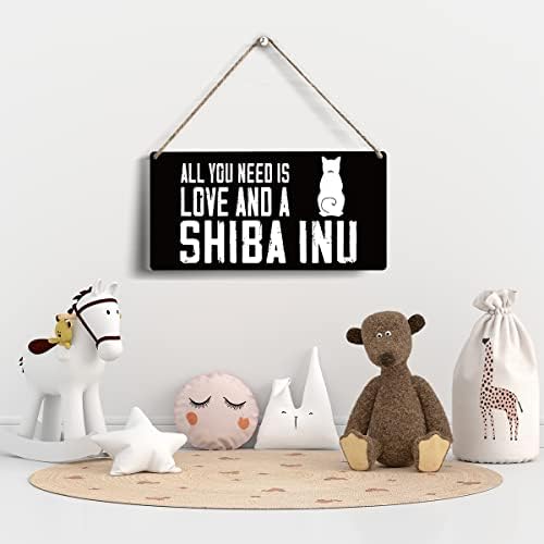 Всичко, което ви трябва, е Любовта и Дървена Табела Shiba-Ин, 6x12, Подаръци за мама Shiba-Ин, Дървени Подвесная