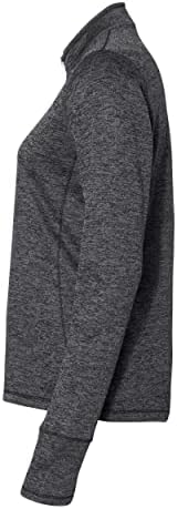 adidas - Женски пуловер с ворсистой хавлиени подплата, на цип на четвърт инч - A285