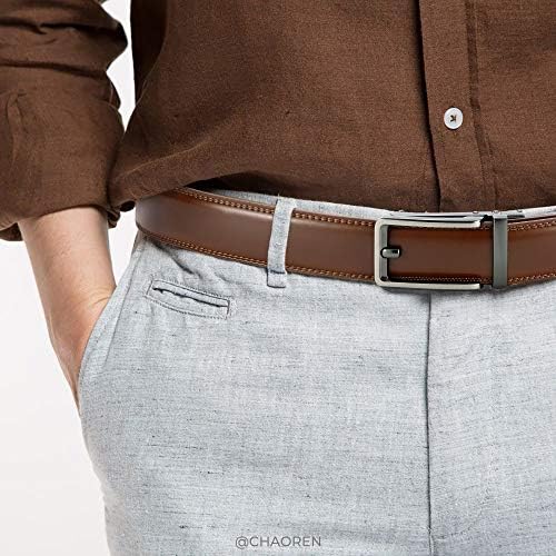 Мъжки колан CHAOREN Click Belt - Мъжки Кожена каишка с дължина 1-3 / 8 инча за дрехи и ежедневието - Колан с