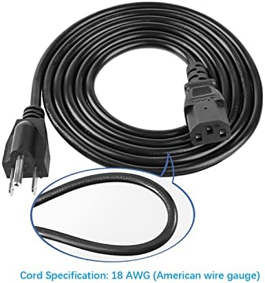 Захранващ кабел Мрежов кабел ac с 3 контактите, Съвместим с Dynex TV DX-32L221A12 DX-40L130A11, Panasonic Viera