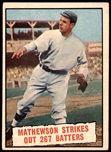 1961 Topps 408 Бейзболни тръпката Кристи Мэтьюсон Сан Франциско Джайентс (Бейзболна картичка) VG Джайънтс