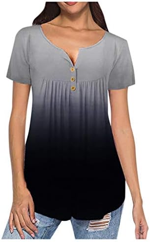 NOKMOPO, Ризи за Жени, Ежедневни Однотонная Плиссированная Тениска Копчета, Блуза, Дамски Блузи Летни