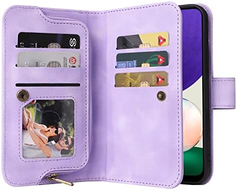 чанта-портфейл със защитна обвивка за вашия телефон, Съвместим с Samsung Galaxy A22 5G, Тънък калъф-награда