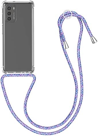 Калъф kwmobile през рамо, Съвместима с калъф Motorola Moto G51 5G - Прозрачен калъф за телефон от TPU с каишка