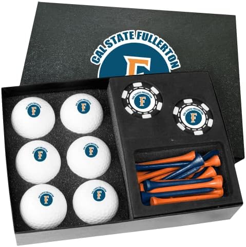 Подаръчен Комплект Venture Golf Cal State Fullerton на Титаните с Черни чипове за покер RD-1