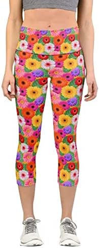Идеология Панталони за Йога Средните за Йога Флорални Цветни Гамаши, С по-къси Принтом Дамски Панталони За Джогинг