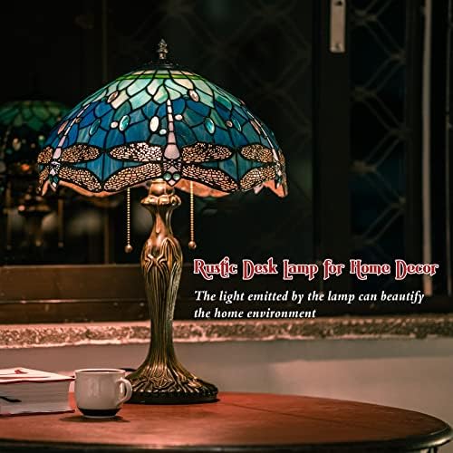 Лампа Vipush от Тифани, Стъклена Настолна Лампа в стил Gragonfly - Настолна Лампа в стил Тифани за Прикроватной