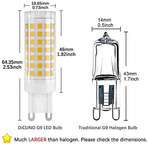 Led лампа DiCUNO G9, 4,5 W (еквивалентен на халогенна лампа с мощност 50 W), 450 Lm, Топло Бяла 3000 До, Керамична