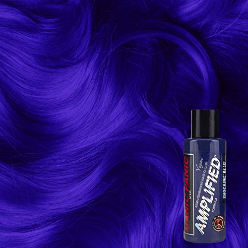Шокиращо Син цвят МАНИАКАЛНА ПАНИКА - Подсилена Полупостоянная боя за коса - Тъмно Син цвят с виолетови нюанси