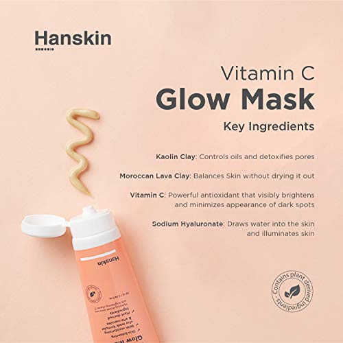 Hanskin Vitamin C Glow Mask, Глинена маска с Аскорбинова киселина за блясъка на кожата и Прочистване на порите, Хидратират и изглаждат [70 мл]