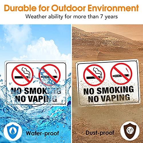 Знак за да Не се пуши, не се къпят - 2 опаковки - 10 x 7 инча, Без ръжда от алуминий 0,040 - Защитени от uv,