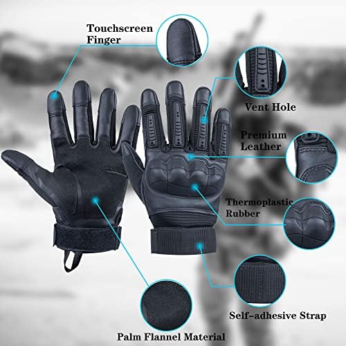Тактически Ръкавици Soosuihoo за мъже, със защита костяшек на пръстите, с touch screen, за Мотоциклет, Лов,