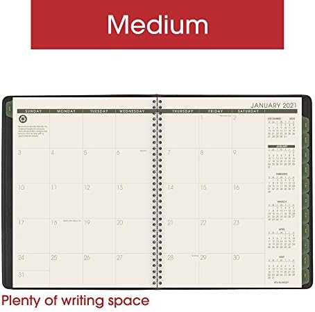 Записная книга и дневник на седмица и месец на 2021 година от AT-A-GLANCE, 7 x 8-3 / 4, Среден размер, нов дизайн,