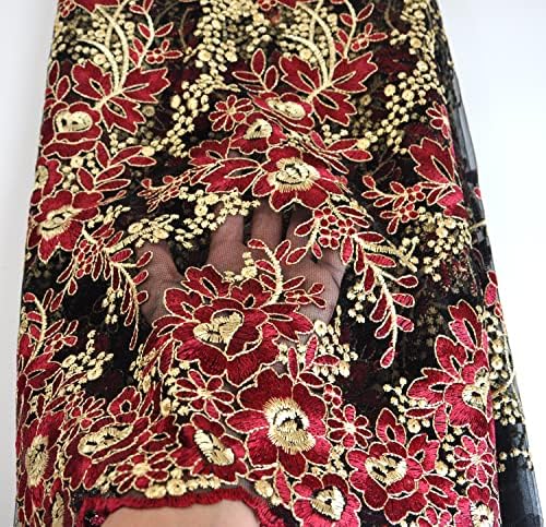 Африканска плат Мрежести тъкани Нигерийская бродирани лейси плат за вечерна рокля (син) 5 ярда 2203-1