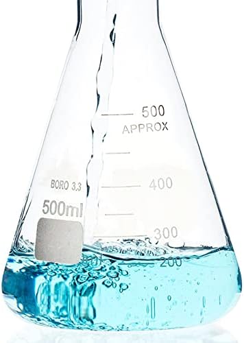 YASEZ 2 бр. Лабораторни Голяма Конична колба Стъклена Конична колба от 50 ml-1000 мл Стъклен Тънки чаша (Цвят: