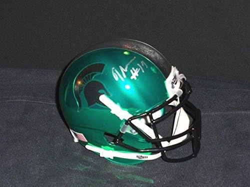 Тони Липпетт Подписа Мини-Каска Spartans щата Мичиган със Зелен Хром - Мини-Каски за колеж С Автограф
