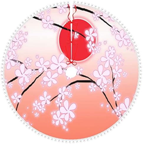 Пола за Коледната елха с тапицерия pom-помераните в Азиатски стил-Розов цвят Японски Празнична Коледна Украса