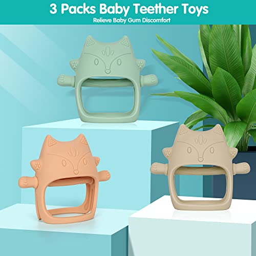 3 бр. Силиконови Детска играчка за никнене на млечни зъби, Силиконови Играчки за никнене на млечни зъби за бебета